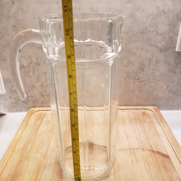 Vintage Octagonal Clear Glass Pitcher - Picture 7 of 7